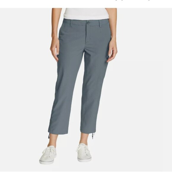 Eddie Bauer Pants - Eddie Bauer Women's Ripstop Capri Stretch Secure Pocket Grey